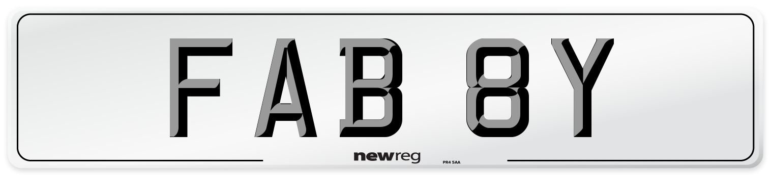 FAB 8Y Number Plate from New Reg